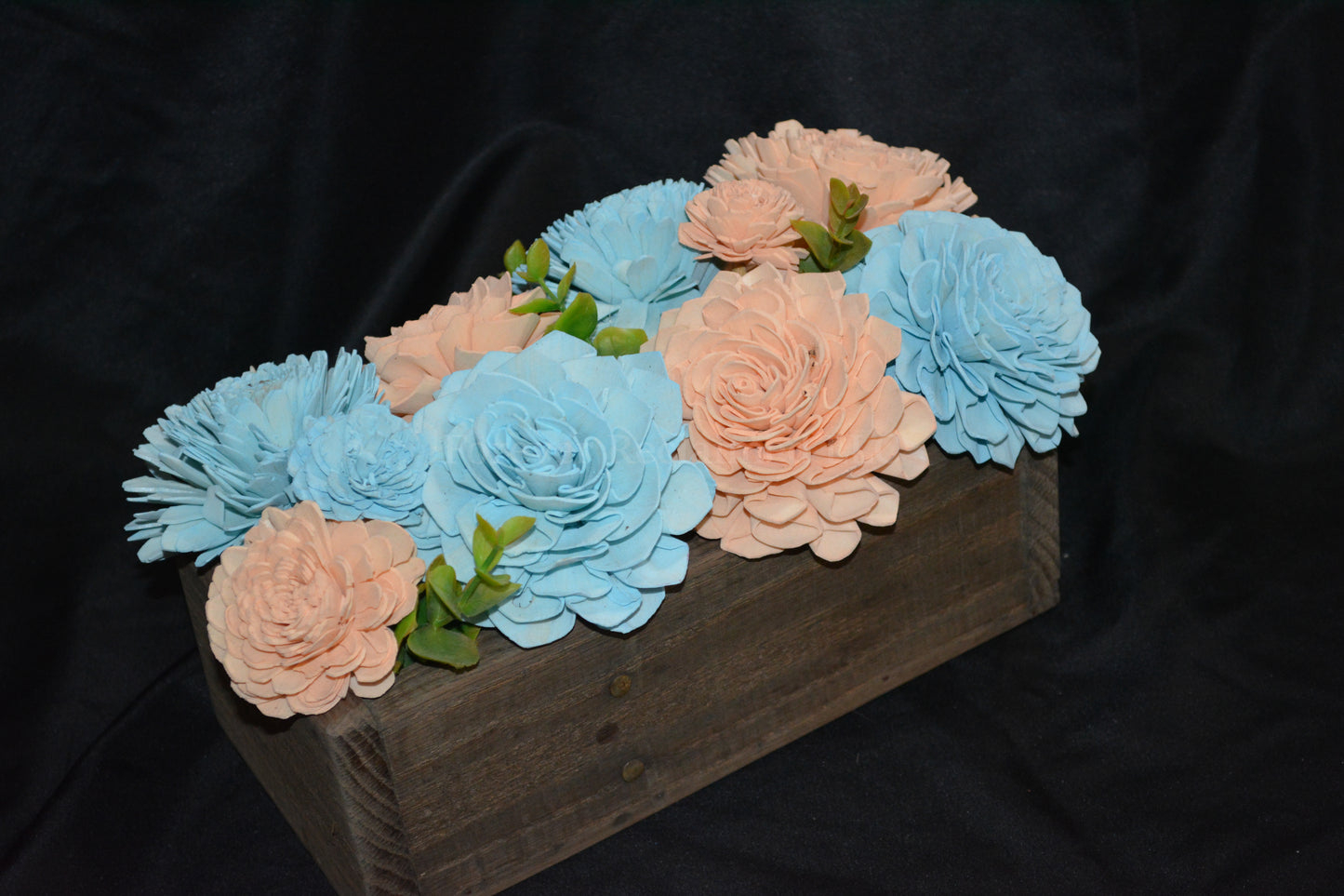 Blue and Peach Centerpiece