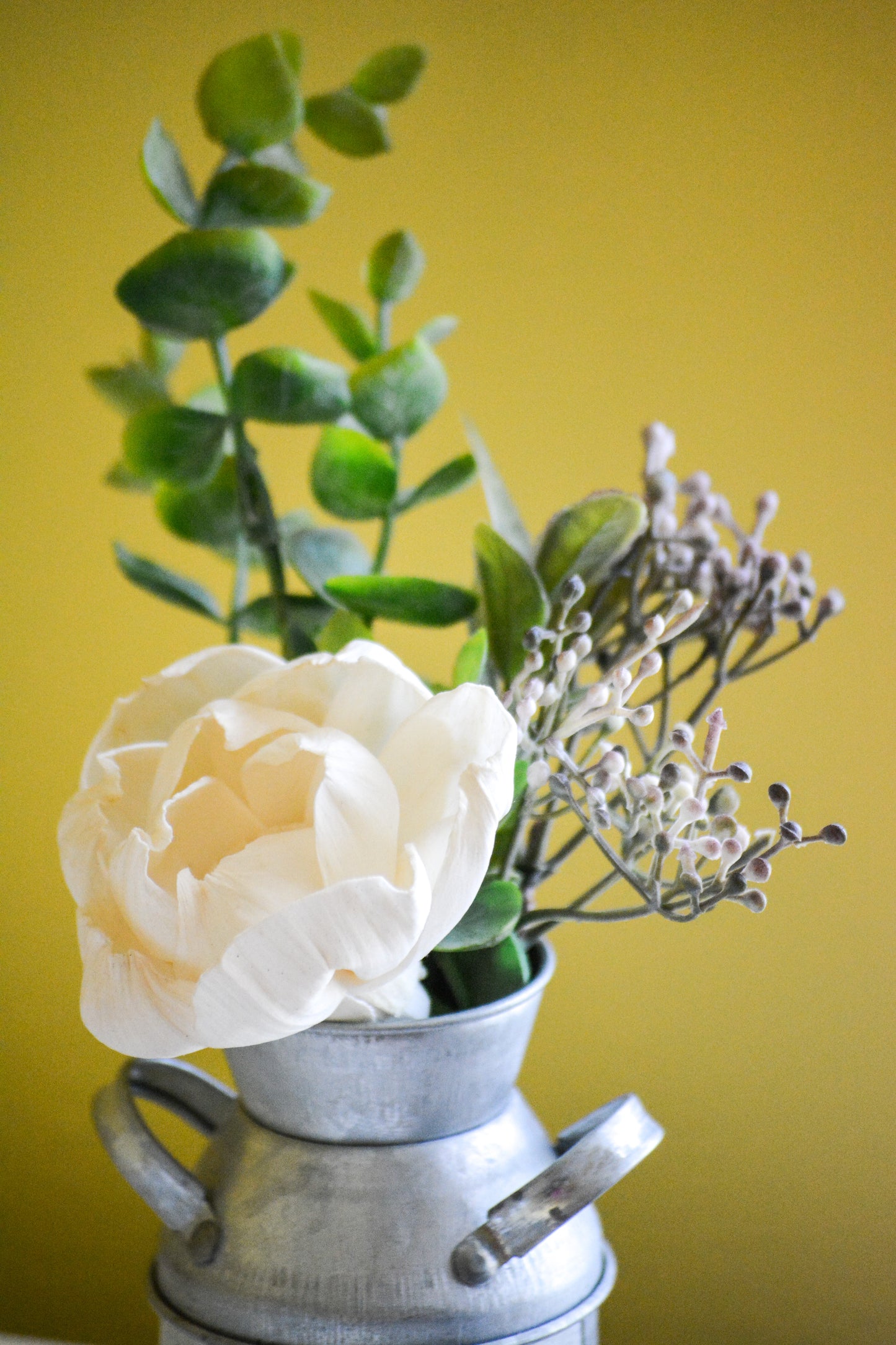 Peony and Eucalyptus