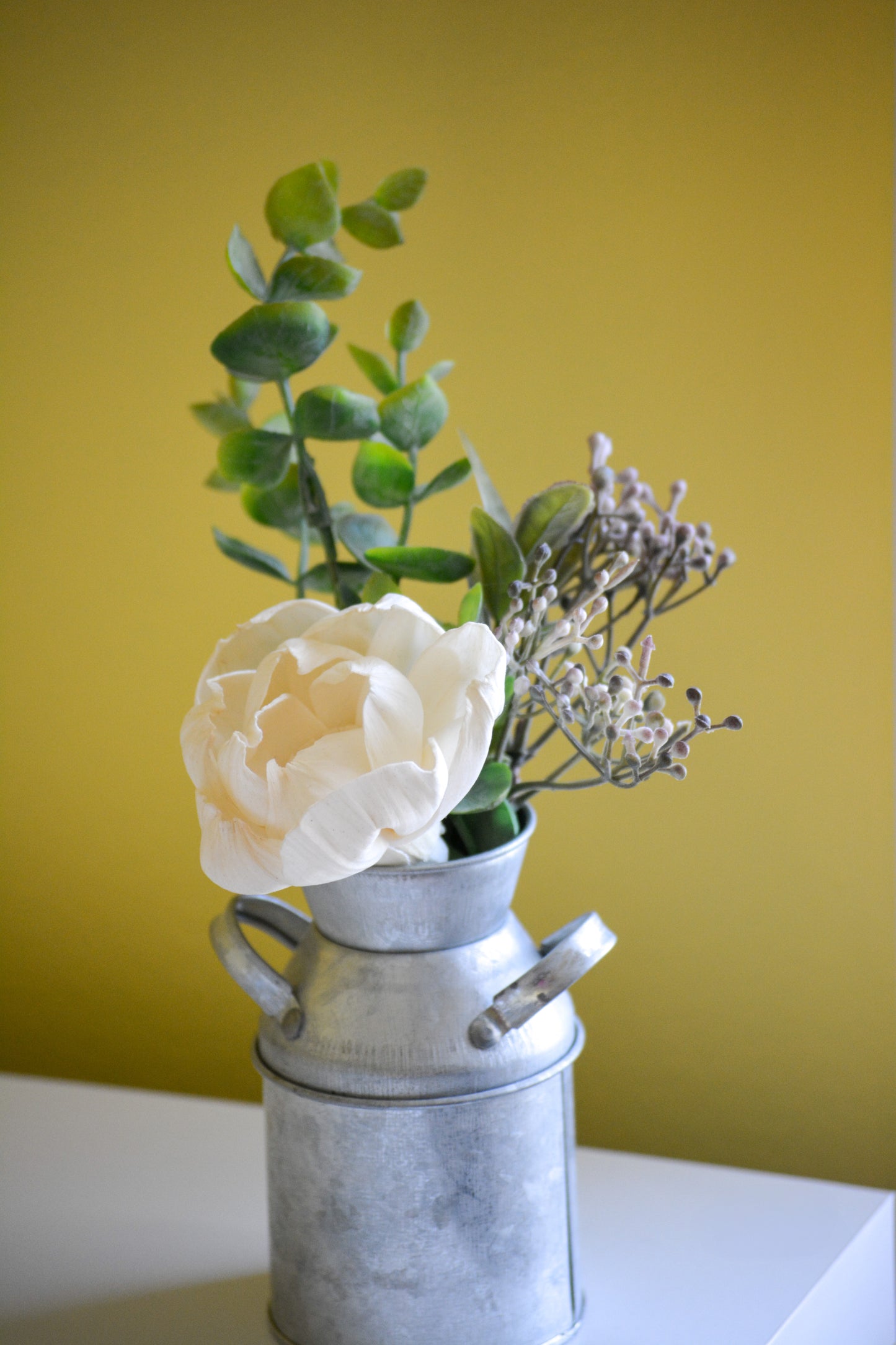 Peony and Eucalyptus