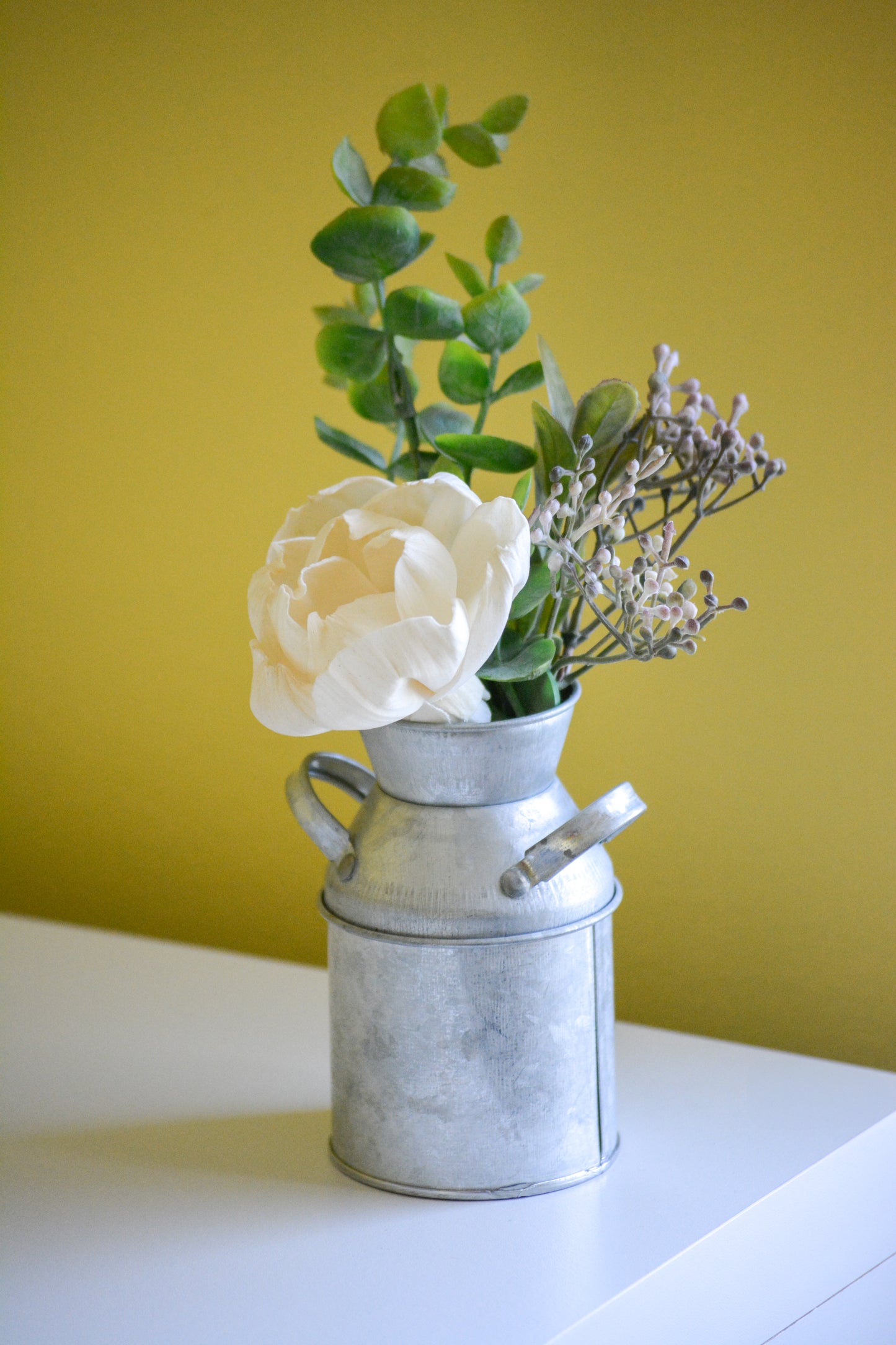 Peony and Eucalyptus