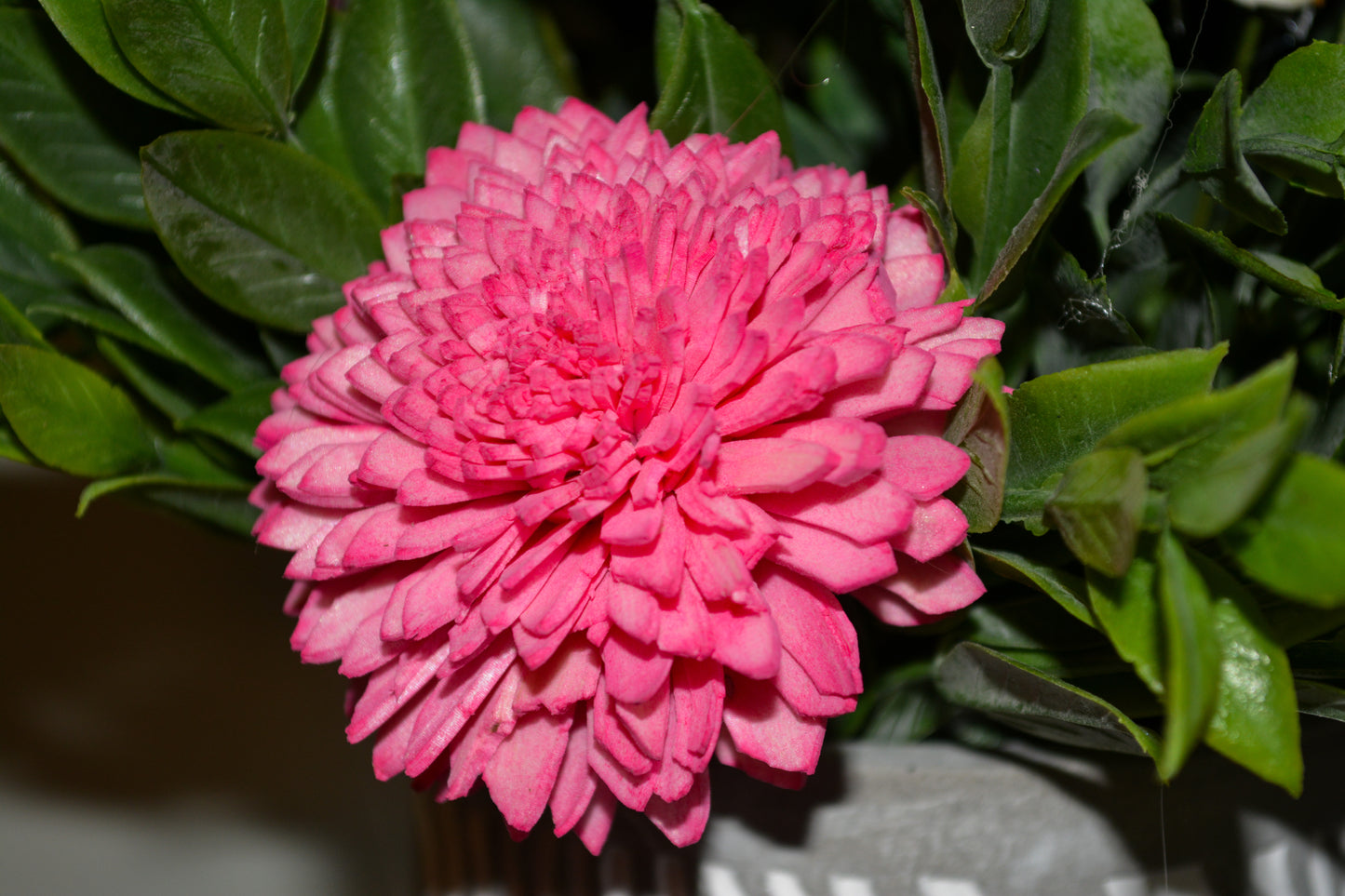 Tall Pink Wood Floral Arrangement