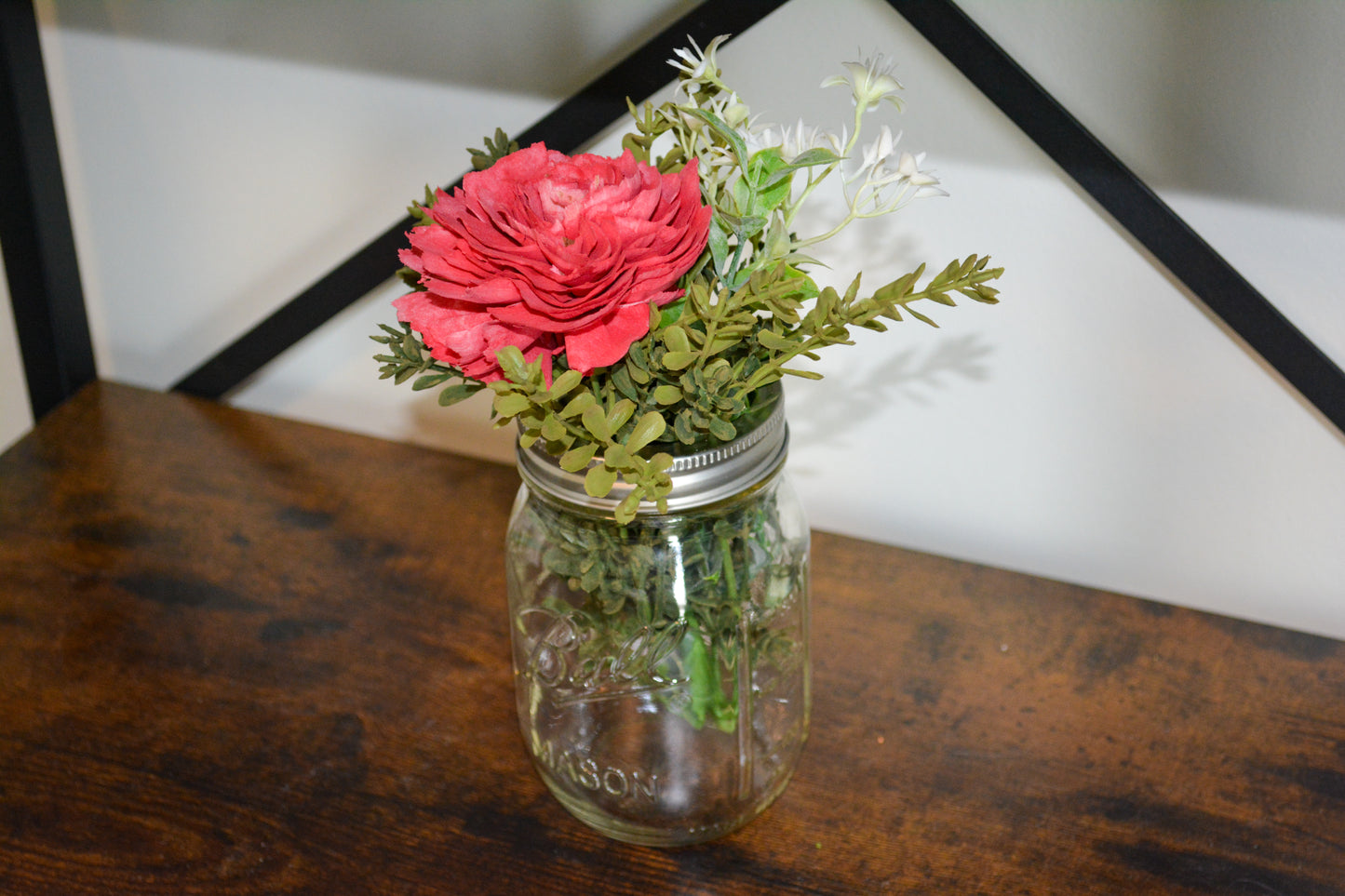 Wood Flower in Glass Jar