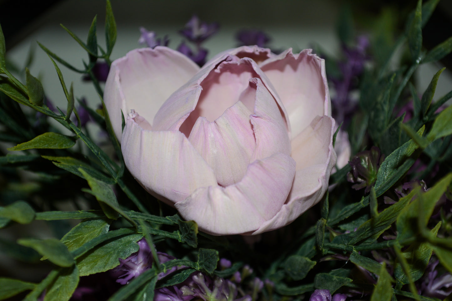 Purple Wood Flower Arrangement